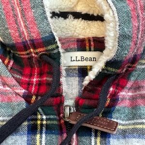L.L. Bean Red and Blue Plaid Fleece Jacket